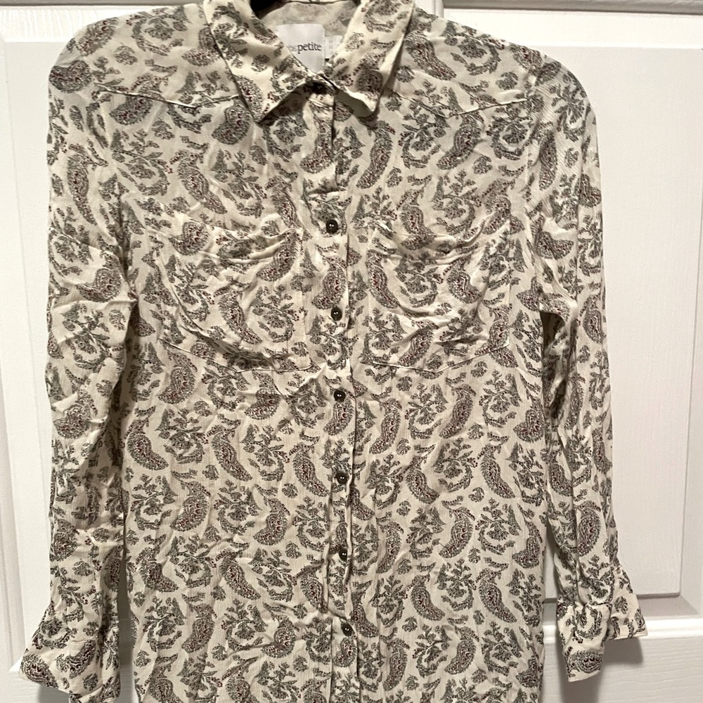 NWOT 🇬🇧ASOS Cream colour button down shirt/full sleeve dress w/ 2chest pockets